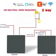 2way Button switch  WiFi Light Switch  Button  [No Neutral Wire ]2 Way 1 2 3 4 Gang 2pcs Smart Switc