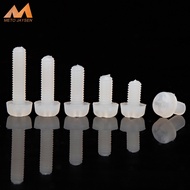 M2.5 M3 M4 Nylon Round Head Cross Recessed Machine Screw Plastic Phillips Head Metric Bolts White Length 4mm-40mm