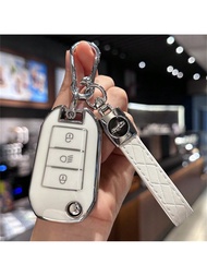Key FOB Cover Keychain Car Key Case Cover Skin Holder For Peugeot 208 308 408 508 2008 3008 4008 For