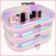 ORIENTLIIY Transparent Zipper Hard Bag, Portable Drawer Type Transparent Laser Storage Box, Multifun