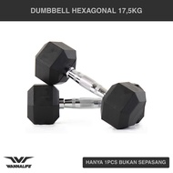 Wannalife Hexagon Dumbbell 17,5kg | Dumbbells Hexagonal Dumbbells 17,5 Kg Kilogram Iron