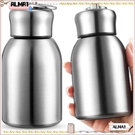 ALMA Slim Insulated Thermal Water Bottle, Round Solid Color Stainless Steel Water Bottle,  Portable Sports Durable Hot Cold Water Bottle