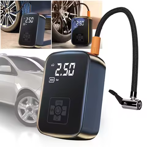 Auto Pump Inflator Portable Air Compressor with LED Light 150 PSI Tire Pump Digital Tire Pressure De