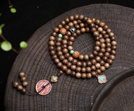 原創 8 公釐 108 顆加裡曼丹沉香米珠佛珠多圈手鏈 油脂豐富沉香