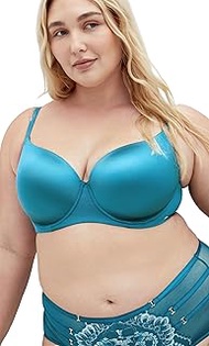 Women's Plus Size Bra - Smooth & Chic T-Shirt, Teal, 44DDD