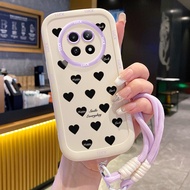 Realme 12 5G 13 5G C65 5G Narzo 70X 5G Narzo N65 5G Case Black Love Case With Lanyard