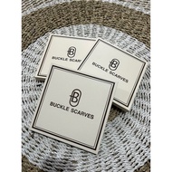 Square motif buckle scarves free box ory by azara