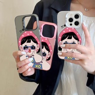 2 In 1 IMD Laser Glow Funny Girls Casing For OPPO A57 2022 A58 RENO 10 7 6 Pro Plus Realme C51 C53 C55 C12 C21 C35 Hard Korean Cute Cartoon Phone Case