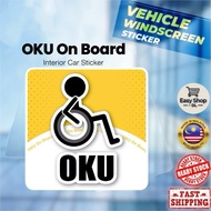 »OKU ON BOARD»Windshield Sticker Tampal lekat dalam Cermin Kereta Car Sticker interior design