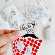 開心動物園-熊熊No.2黑白線條貼紙包/手帳貼紙