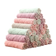 ZUCA} S-Microfiber Coral Fleece Diamond Checkered Rag Dishwashing Non-Hand Towel Car Wash Kitchen Su