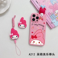 For Samsung Galaxy A13 4G A13 5G A04S A14 4G A14 5G A21 A22 4G A22 5G A23 4G A23 5G A31 A32 4G A32 5G A33 5G Cartoon My Melody  Phone Case (Including Stand Doll &amp; Lanyard)