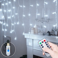 Outdoor Solar Icicle LED String Lights Waterproof IP54 Rating 8 Modes for Christmas Festival Garden 