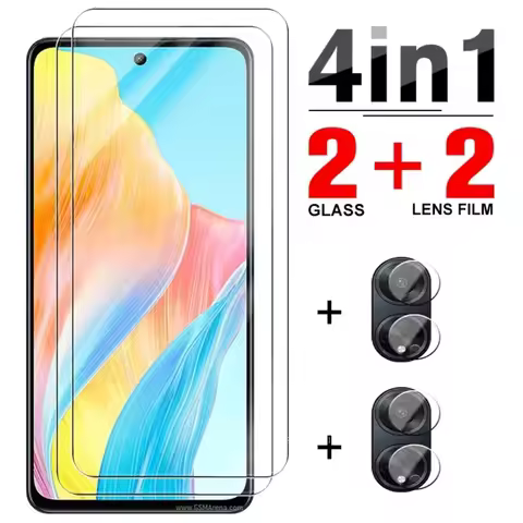 4in1 Tempered Glass For Oppo A18 A38 A58 A78 4G A98 5G Full Cover Screen Protectors For Oppo A 38 18