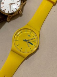 Swatch 黃色藍色手錶 二手 近全新