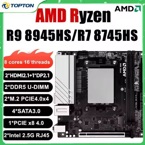 Topton N17 Firewall NAS Motherboard AMD Ryzen 9 8945HS 7940HS R7 8745HS 7840HS Gaming Mainboard 4*SA