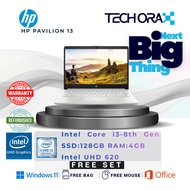 HP Pavilion Laptop 13 | Core i3 8th Gen  @2.10GHz  | 4 GB RAM | 128 GB SSD | MS Office 24 |