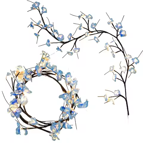 LED Branch Light with Remote Control Flower String Lights Bendable Artificial Flower Vine Light USB 