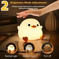 Cute Duck Night Light LED Silicone Lamp Rechargeable Bedside Lamp Kids Sleep Lamp Baby Nursery Gift 