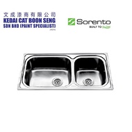SORENTO SRTKS2025F Top Mount Stainless Steel 304 Kitchen Sink Double Bowl Combo Set c/w Kitchen Fauc