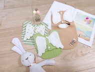 手工訂製羔絨天使翅膀圍兜 親膚柔軟吸水極性佳毛巾布 花色可選