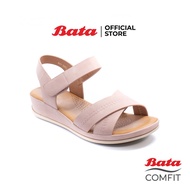 Bata Comfit บาจา คอมฟิต รองเท้าแตะเพื่อสุขภาพ รองเท้าลำลอง รองเท้าแตะรัดส้นเสริมสุขภาพ สูง 1 นิ้ว สำหรับผู้หญิง รุ่น Harper สีโทป 6615976