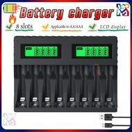 8 Slot Battery Charger🔋 Smart LCD Display Battery Charger 1.2V AA AAA Ni-MH NI-CD Rechargeable Batte