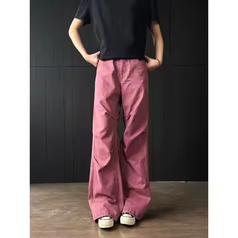 Men Design Perfect Cargo Pants Multi Pockets Trousers Straight Workwear Vintage Outdoor Streetwear L