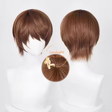 Anime Yagami Light Cosplay Wig 30cm Short Dark Brown Wigs Heat Resistant Synthetic Hair Halloween Pa