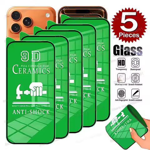 1-5PCS 9D Ceramic Screen Protector For iPhone 13 11 16 17 Pro Max Air 15 14 12 Mini XR Xs X 7 8 Plus