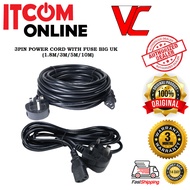 HIGH QUALITY UK 3PIN TO C13 DESKTOP POWER CORD CABLE WITH FUSE (1.8M/3M/5M/10M)