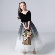 Girl Princess Dress 2026 Girl Performance Evening Dress Big Child Children Host Performance Piano Pe