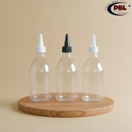 300ml HS Cone Bottle natural - Cone Neck Cap 24 Color Variants 300ml Pet Plastic Bottle/ 300ml Ink B