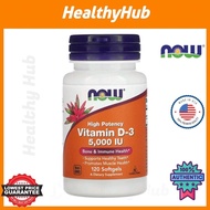 Vitamin D3, NOW Vitamin D-3 5000IU, High Potency Softgels (EXP. OCT 2027)