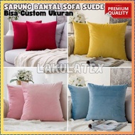 MERAH Premium Suede Solid Color Sofa Chair Cushion Cover 30x30 40x40 45x45 50x50 60x60 Red Yellow Pi