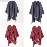 HSV Elegant Knit Kimono Shawl Solid Color Cape Shawl Shoulder Wrap Women Winter Wear