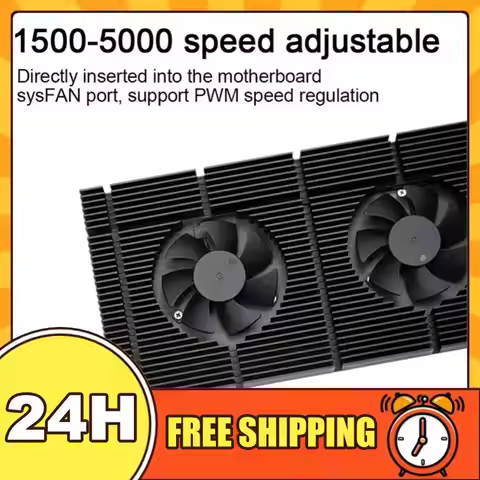 Graphics Card Backplane Heatsink GPU Backplane Radiator Dual Fan Video Memory VRAM Radiator Panel fo
