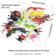 PINOWU 27pcs Bug Toy Figures Playset for Kids Boys, 2-6' Fake Insects - Spiders, Cockroaches, Scorpi