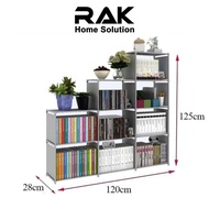 RAK Korean Rak Buku Boleh DIY Pasang Sendiri Rak Buku 5 Tingkat Dengan 9 Lajur Rak Simpanan Rumah