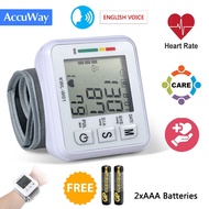 Electronic Wrist Blood Pressure Monitor with Englsih Voice Reading Automatic Double Pressure Detecti