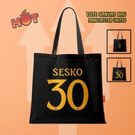 Manchester United Tote Bag – Spody TTMU03-SESKO 30, Canvas for Laptop/School/Going Out, Soccer Fan F