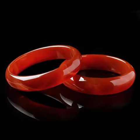 Vintage Jewelry Natural Red Agate Bangle Original Certified Luxury Bracelet For Women Popular Mother