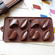 8孔楓葉與樹葉矽膠模 矽膠蛋糕模具 DIY 巧克力 冰格 製冰 手工皂模具 A-063