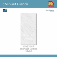 Roman Keramik Dinding Kamar Mandi Putih Glossy 30x60 dMinuet Bianco