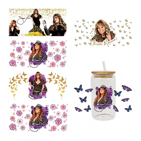 UV DTF Transfer Sticker Famous People Jenni Rivera Singer Printed For 16oz Libbey Glasses Can Wraps 