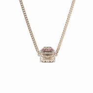 CHANEL 合金23K方糖方塊鑲鑽項鏈項鍊