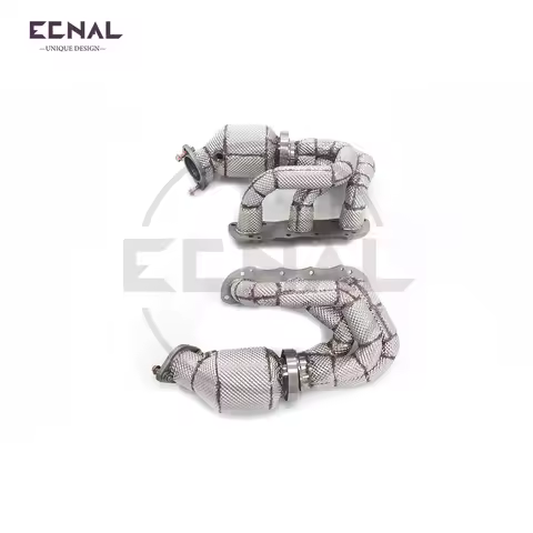 Ecnal Exhaust Manifold Downpipe for Porsche Boxster Cayman 981 GT4 3.8T 2013-2015 304 Stainless Stee