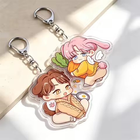Kpop Members Chibis Keychains for Accessories Jewelry Acrylic Pendant Jeonghan Joshua Key Ring Purse