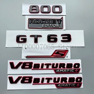 Glossy Black & Red 800 Rocket Edition C43 C63 E63 A45 G63 GT63S V8 Biturbo 4matic+ Car Emblem Logo S
