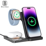 Foldable Magnetic Wireless Charger Station 5 in 1 Fast Charge Holder for Samsung S25 S24 Phone 17 16